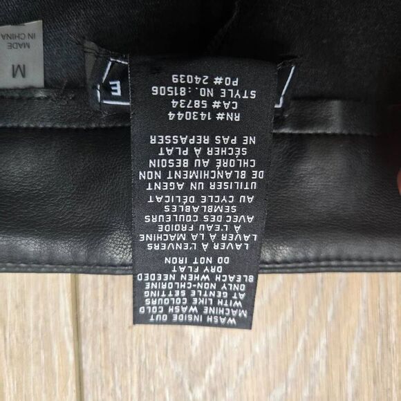 Bagatelle faux leather black pants women's high waisted warm fall style size med - Picture 9 of 9